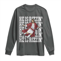 He Is Rizzin Long Sleeve Shirt Funny Christian Soccer Lover Gift