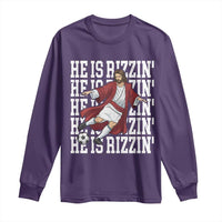 He Is Rizzin Long Sleeve Shirt Funny Christian Soccer Lover Gift
