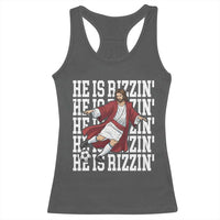 He Is Rizzin Racerback Tank Top Funny Christian Soccer Lover Gift