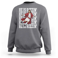 He Is Rizzin Sweatshirt Funny Christian Soccer Lover Gift