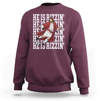 He Is Rizzin Sweatshirt Funny Christian Soccer Lover Gift