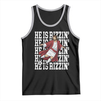 He Is Rizzin Tank Top Funny Christian Soccer Lover Gift