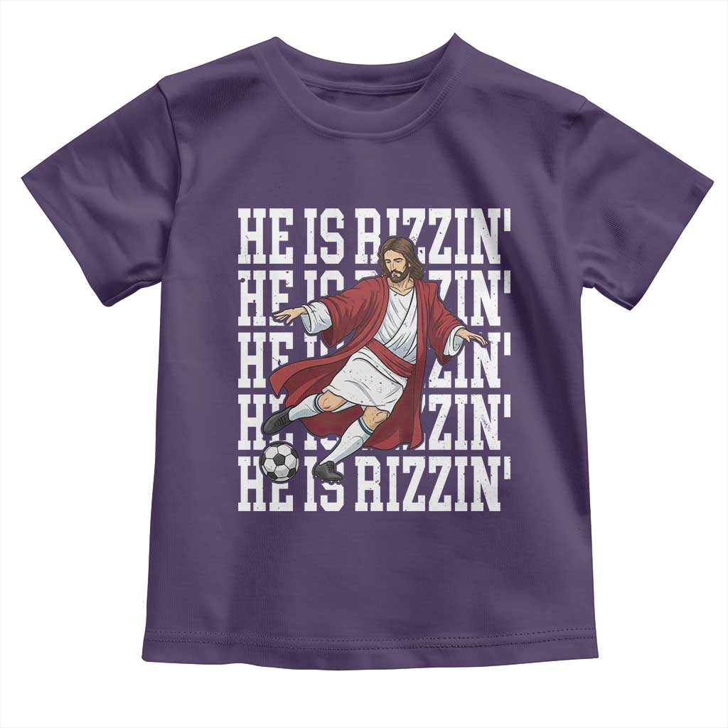 He Is Rizzin Toddler T Shirt Funny Christian Soccer Lover Gift