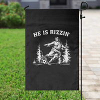 He Is Rizzin Garden Flag Christian Soccer Funny Gift For Believers
