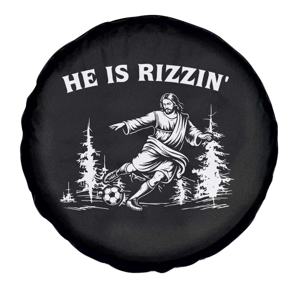 He Is Rizzin Spare Tire Cover Christian Soccer Funny Gift For Believers