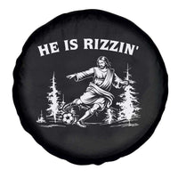He Is Rizzin Spare Tire Cover Christian Soccer Funny Gift For Believers
