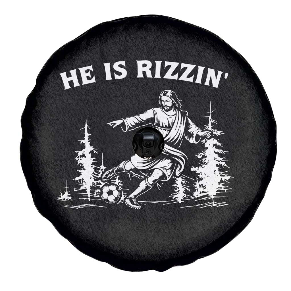 He Is Rizzin Spare Tire Cover Christian Soccer Funny Gift For Believers