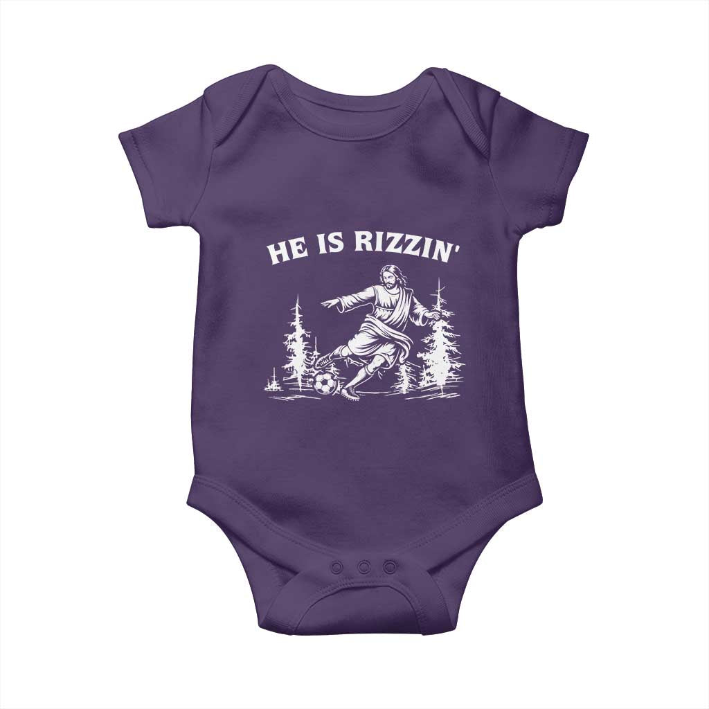 He Is Rizzin Baby Onesie Christian Soccer Funny Gift For Believers