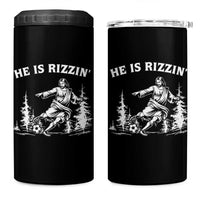 He Is Rizzin 4 in 1 Can Cooler Tumbler Christian Soccer Funny Gift For Believers