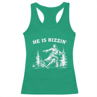 He Is Rizzin Racerback Tank Top Christian Soccer Funny Gift For Believers