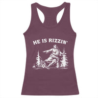 He Is Rizzin Racerback Tank Top Christian Soccer Funny Gift For Believers