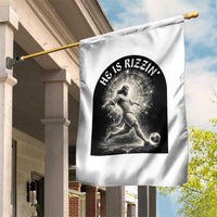 He Is Rizzin Garden Flag Funny Christian Faith Soccer Player Gift