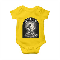 He Is Rizzin Baby Onesie Funny Christian Faith Soccer Player Gift