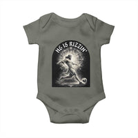 He Is Rizzin Baby Onesie Funny Christian Faith Soccer Player Gift