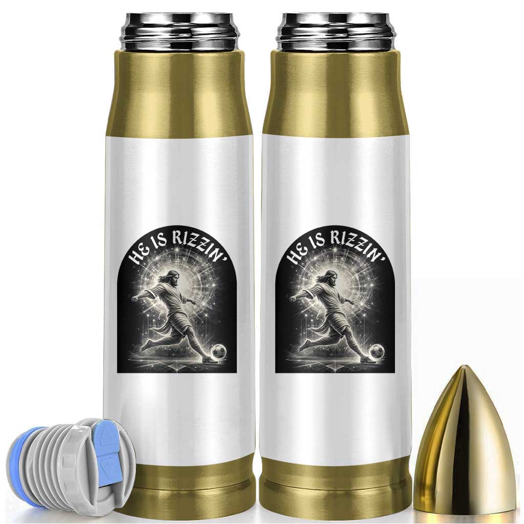 He Is Rizzin Bullet Tumbler Funny Christian Faith Soccer Player Gift