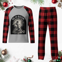 He Is Rizzin Plaid Pajama Set Funny Christian Faith Soccer Player Gift