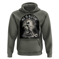 He Is Rizzin Hoodie Funny Christian Faith Soccer Player Gift