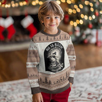 He Is Rizzin Ugly Christmas Sweater Funny Christian Faith Soccer Player Gift