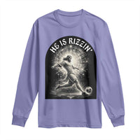 He Is Rizzin Long Sleeve Shirt Funny Christian Faith Soccer Player Gift