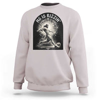 He Is Rizzin Sweatshirt Funny Christian Faith Soccer Player Gift