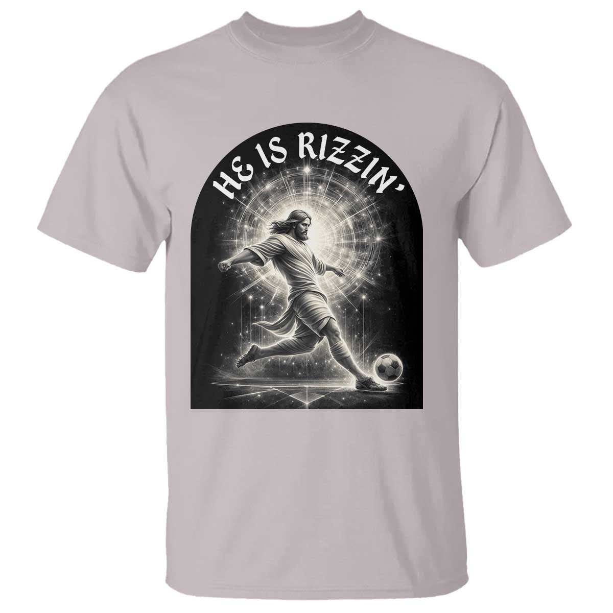 He Is Rizzin T Shirt Funny Christian Faith Soccer Player Gift