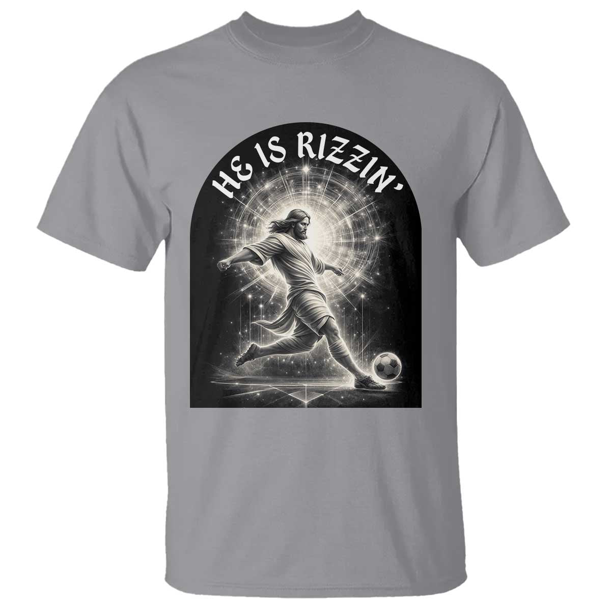 He Is Rizzin T Shirt Funny Christian Faith Soccer Player Gift