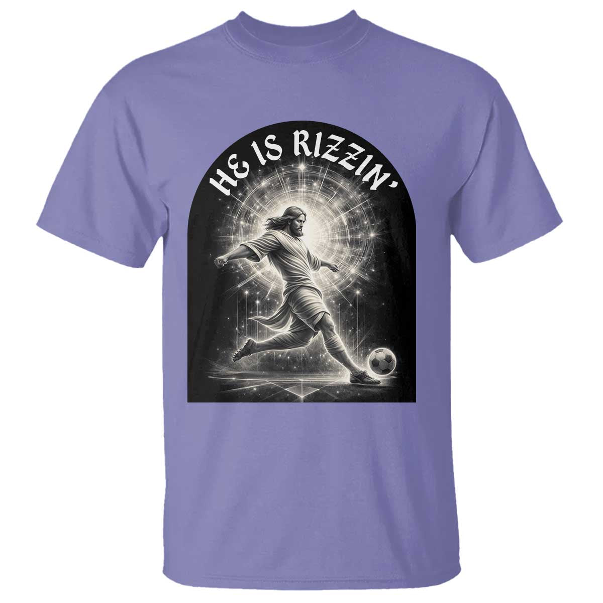 He Is Rizzin T Shirt Funny Christian Faith Soccer Player Gift