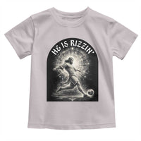 He Is Rizzin Toddler T Shirt Funny Christian Faith Soccer Player Gift