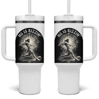 He Is Rizzin Tumbler With Handle Funny Christian Faith Soccer Player Gift