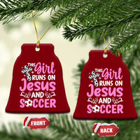 This Girl Runs On Jesus And Soccer Ceramic Ornament Christian Soccer Mom
