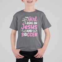 This Girl Runs On Jesus And Soccer T Shirt For Kid Christian Soccer Mom