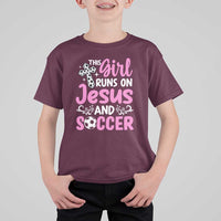 This Girl Runs On Jesus And Soccer T Shirt For Kid Christian Soccer Mom