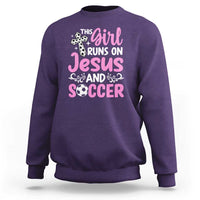 This Girl Runs On Jesus And Soccer Sweatshirt Christian Soccer Mom