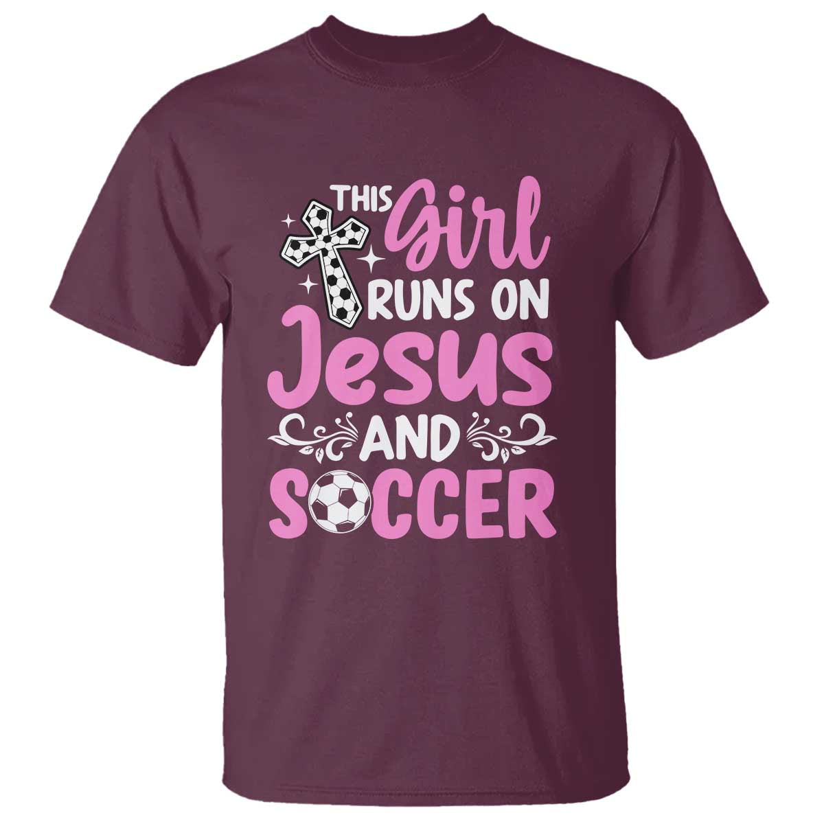This Girl Runs On Jesus And Soccer T Shirt Christian Soccer Mom
