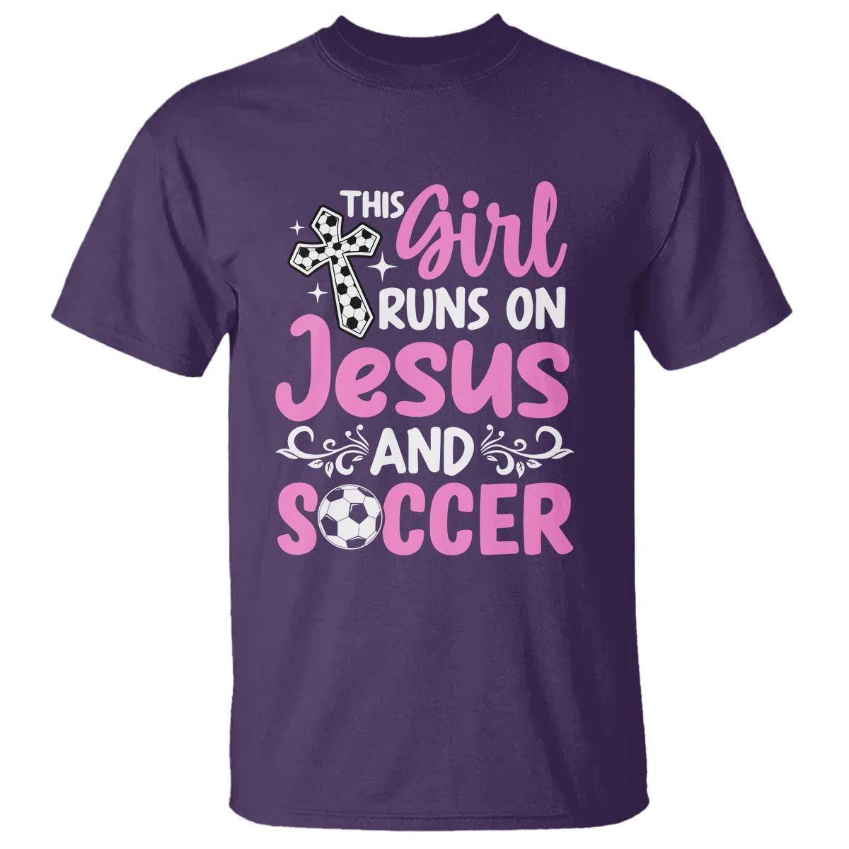This Girl Runs On Jesus And Soccer T Shirt Christian Soccer Mom
