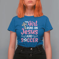 This Girl Runs On Jesus And Soccer T Shirt For Women Christian Soccer Mom