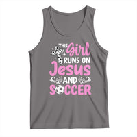 This Girl Runs On Jesus And Soccer Tank Top Christian Soccer Mom