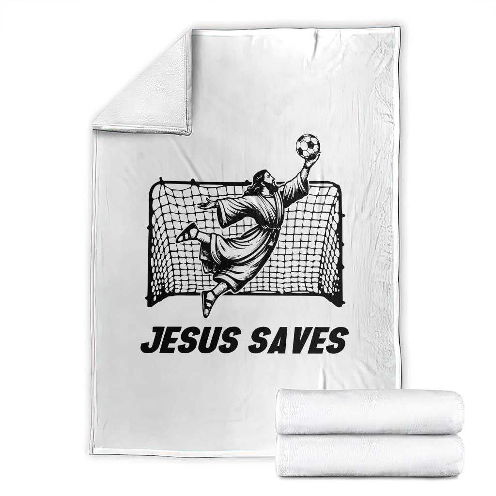 Jesus Saves Throw Blanket Funny Christian Soccer Goalie