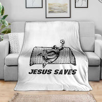 Jesus Saves Throw Blanket Funny Christian Soccer Goalie