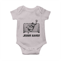 Jesus Saves Baby Onesie Funny Christian Soccer Goalie