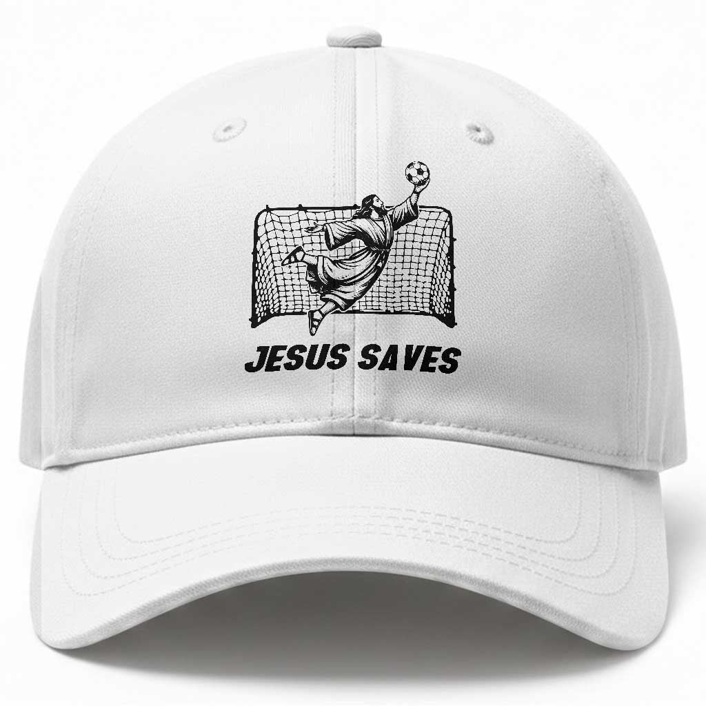 Jesus Saves Baseball Cap Funny Christian Soccer Goalie