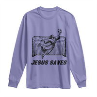 Jesus Saves Long Sleeve Shirt Funny Christian Soccer Goalie