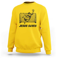 Jesus Saves Sweatshirt Funny Christian Soccer Goalie