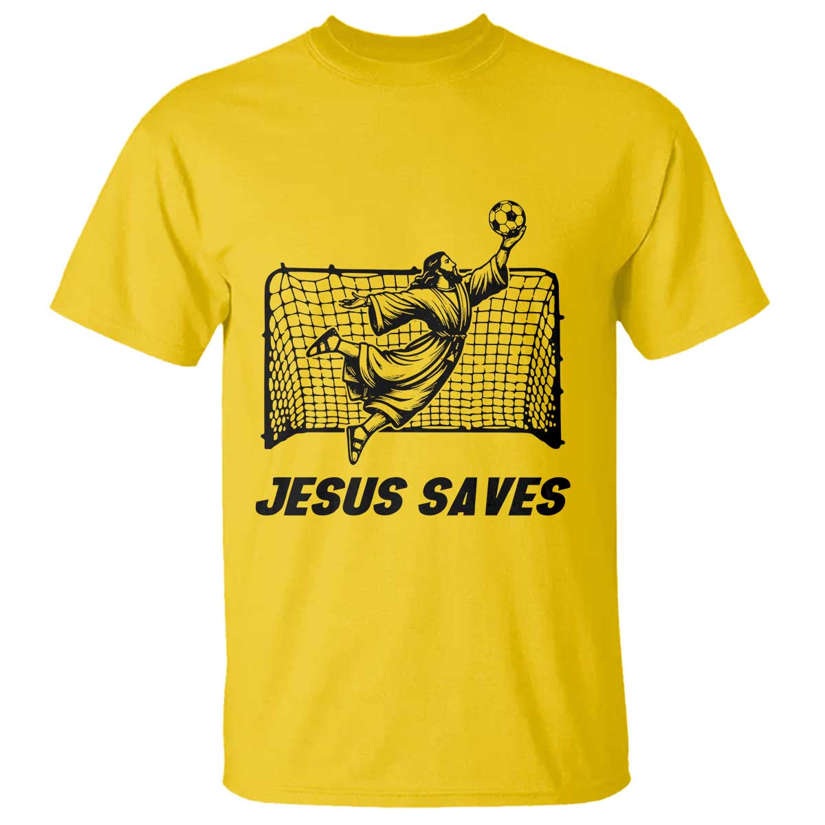 Jesus Saves T Shirt Funny Christian Soccer Goalie