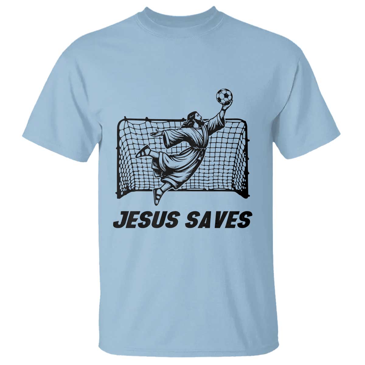 Jesus Saves T Shirt Funny Christian Soccer Goalie