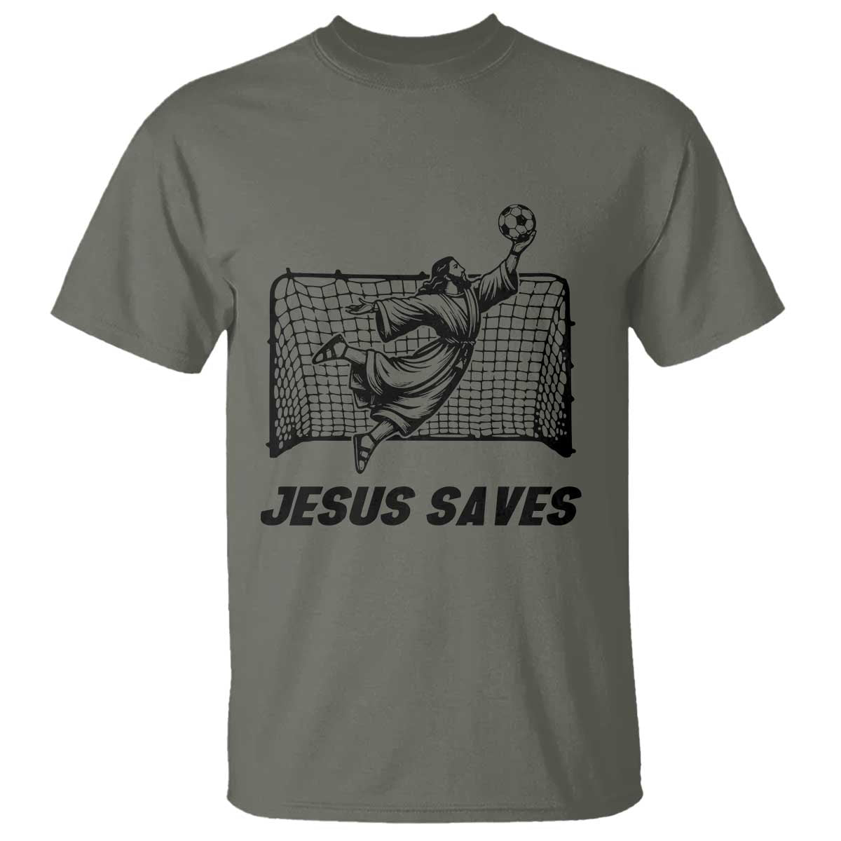 Jesus Saves T Shirt Funny Christian Soccer Goalie