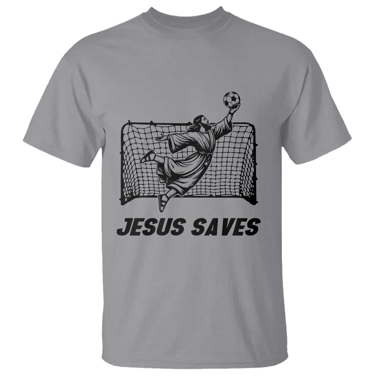 Jesus Saves T Shirt Funny Christian Soccer Goalie