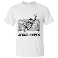 Jesus Saves T Shirt Funny Christian Soccer Goalie