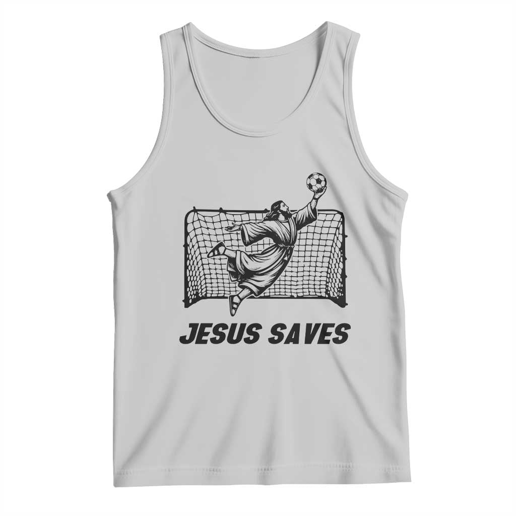 Jesus Saves Tank Top Funny Christian Soccer Goalie