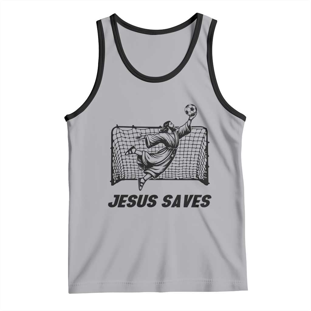 Jesus Saves Tank Top Funny Christian Soccer Goalie